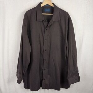 Fairlane Long Sleeve Regular Fit Black Geometric Print Size 3XL Non-Iron Stretch